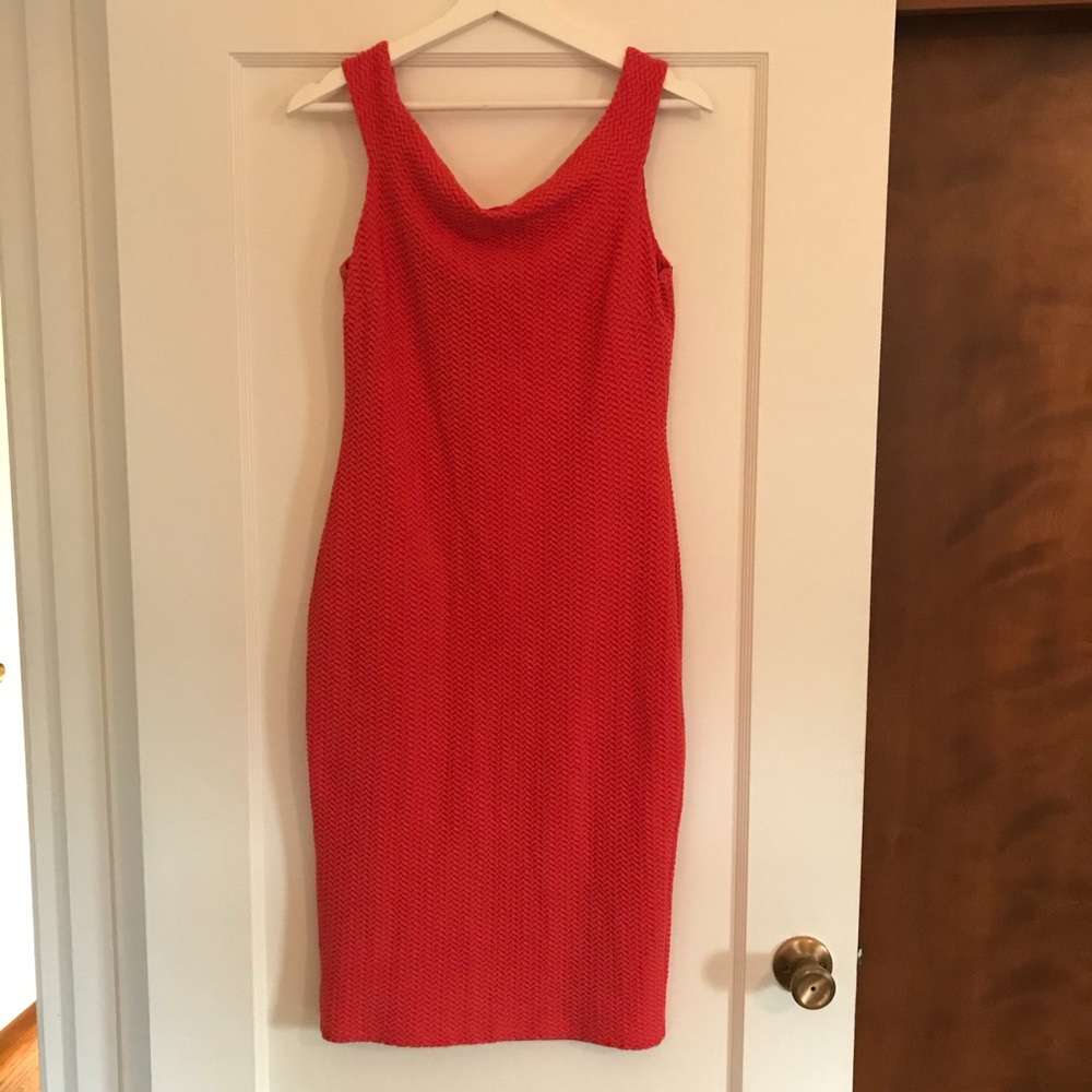 Bebe Pencil Dress, Deep Orange